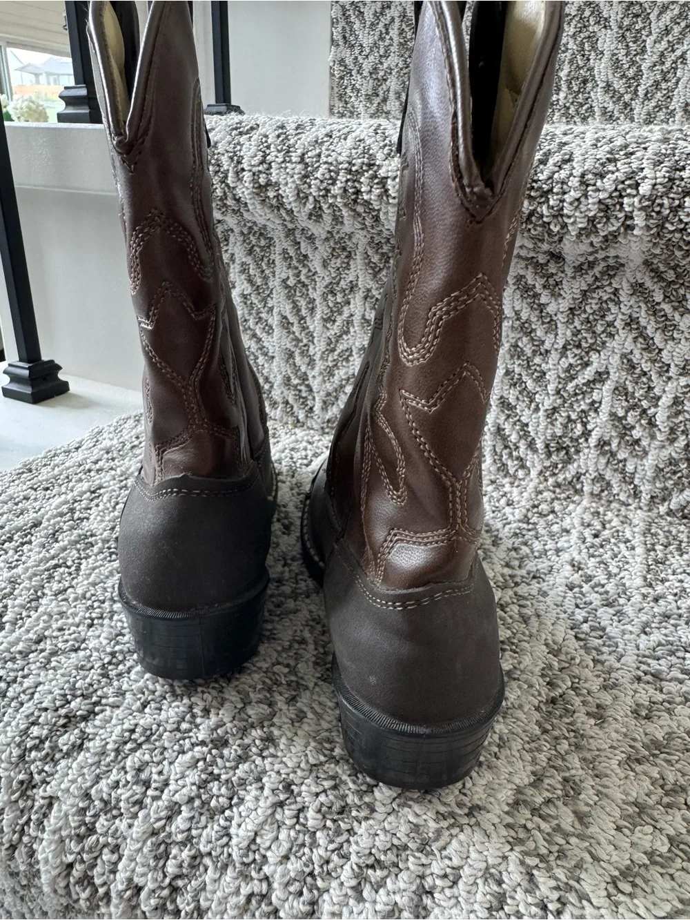 Texas Brown Two-Tone Western Cowboy Boots Child Size 11